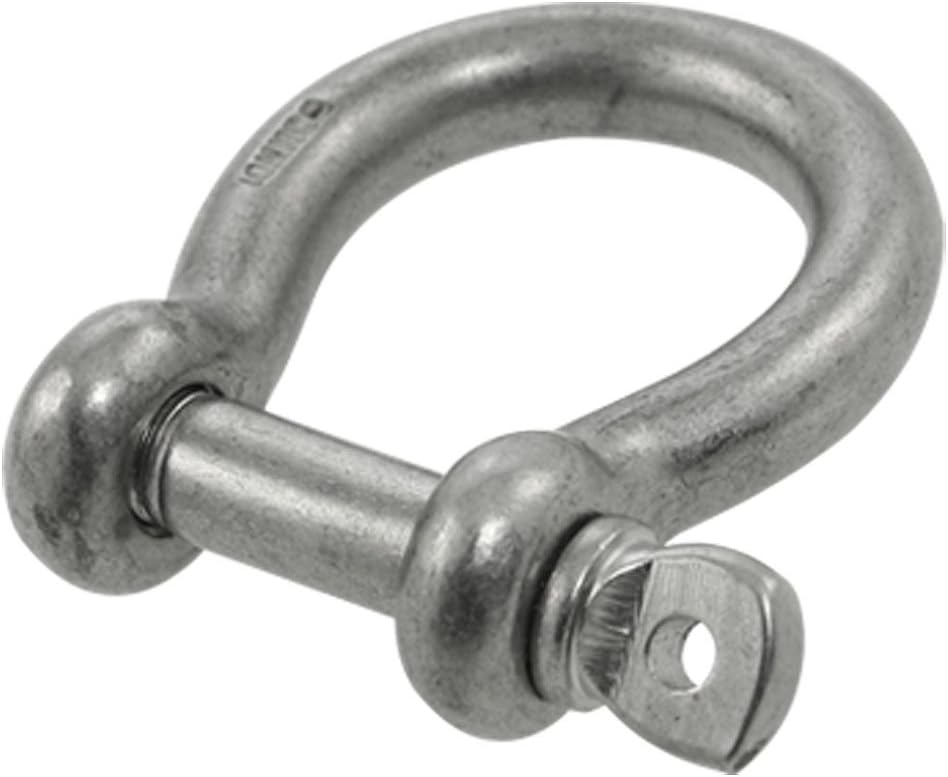 10mm 3/8" 304 Stainless Steel Screw Pin Heavy Bow Shackle Clevis Clamp for Chain Rigging Camping