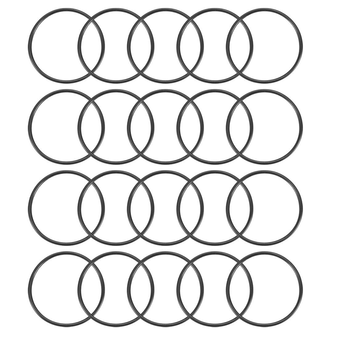 Nitrile Rubber O-Rings 38mm OD 34mm ID 2mm Width, Metric Nitrile Rubber Sealing Gasket, Pack of 20