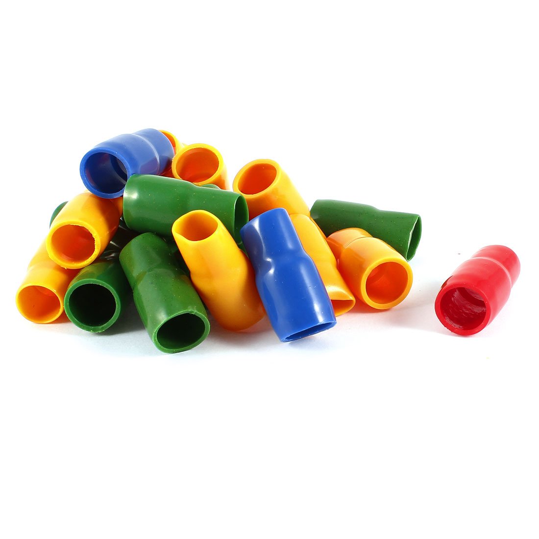 V-38 PVC Terminal Insulated Sleeves with 20 Piece, Green/Red/Blue/Orange, 35 mm