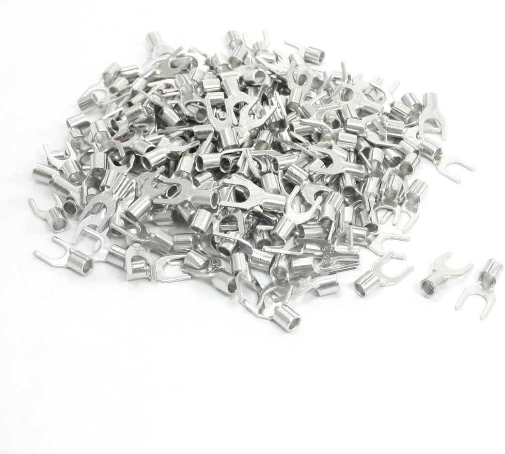 200pcs Uninsulated Furcate Fork Terminals Cable Lug AWG 14-12 SNB3.5-5