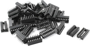 40pcs 2.54mm PCB Board 2 Row 16-Pin DIP Solder Type IC Socket Adapter