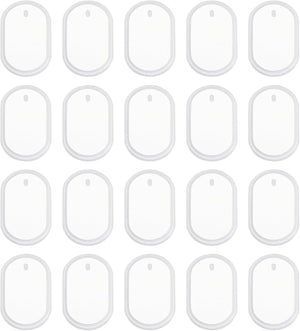 20 Pcs Oval Resin Keychain Moulds, Silicone Epoxy Mould Kit with Hole for Pendant Keychains Ornament Jewelry Art Crafts Making DIY Crafts, White