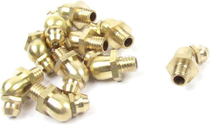 6mm Dia Male Thread 45 Degree Brass Hydraulic Grease Nipple Fitting 10 Pc