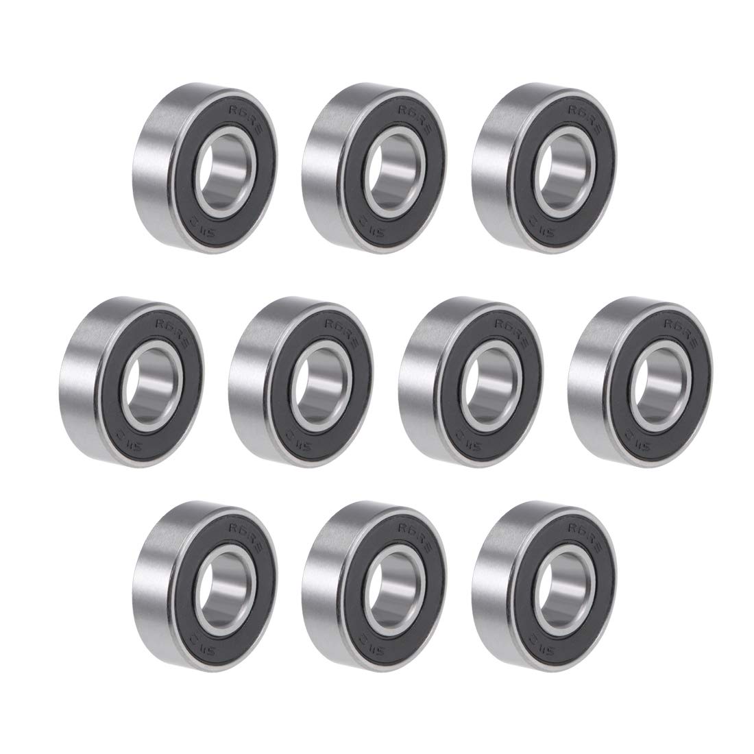 R6-2RS Deep Groove Ball Bearing 3/8-inchx7/8-inchx9/32-inch Sealed Z2 Lever Bearings 10pcs