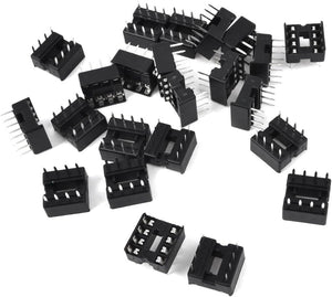 25pcs 2.54mm Pitch Through Hole 8 Pins DIP IC Socket PCB Board Adapter