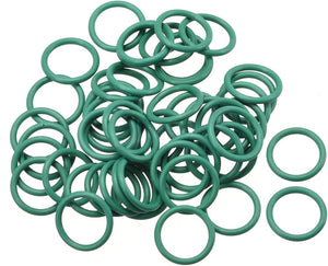 Fluorine Rubber O-Rings, 13mm OD 10mm ID 1.5mm Width FKM Seal Gasket for Machinery Plumbing, Green, Pack of 50