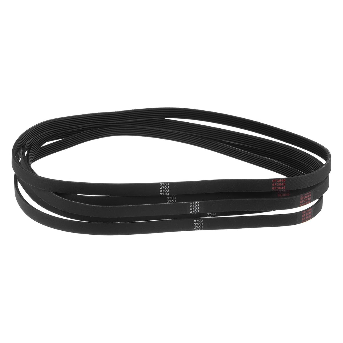 5pcs 370J6 Rubber Poly V Belt, 6 Ribs PJ V-Ribbed Belt 37" Length x 0.55" Width x 0.16" Thick, Industrial Transmission Power Drive Belt