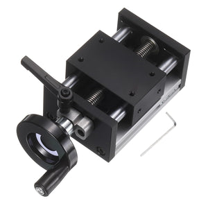 100mm Effective Stroke Length Manual Sliding Table, Double Optical Axis Slide Rail, Acme Thread TR12X5, 12mm Diameter 4mm Pitch, 1 Start, Moved 4mm/Cycle, for CNC Machine