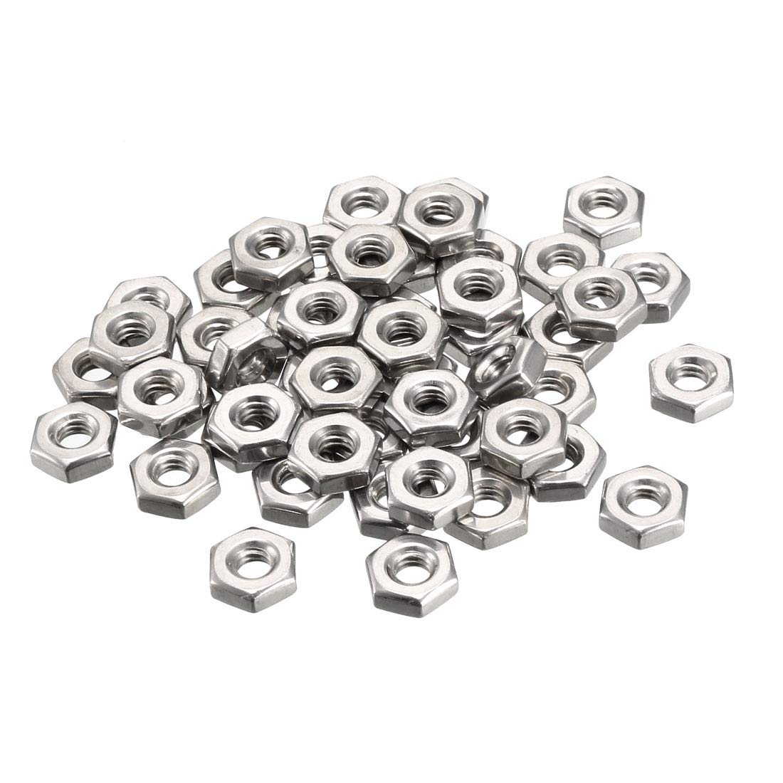 Hex Nuts, 10#-32 Fine Thread Hexagon Nut, Stainless Steel 304, Pack of 50