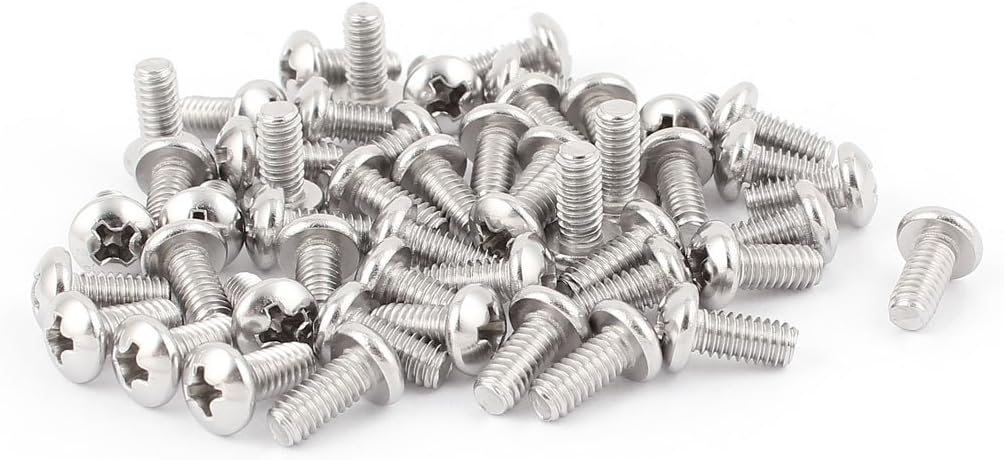 M4 x 9mm Phillips Head Machine Screws Fasteners 50 Pcs