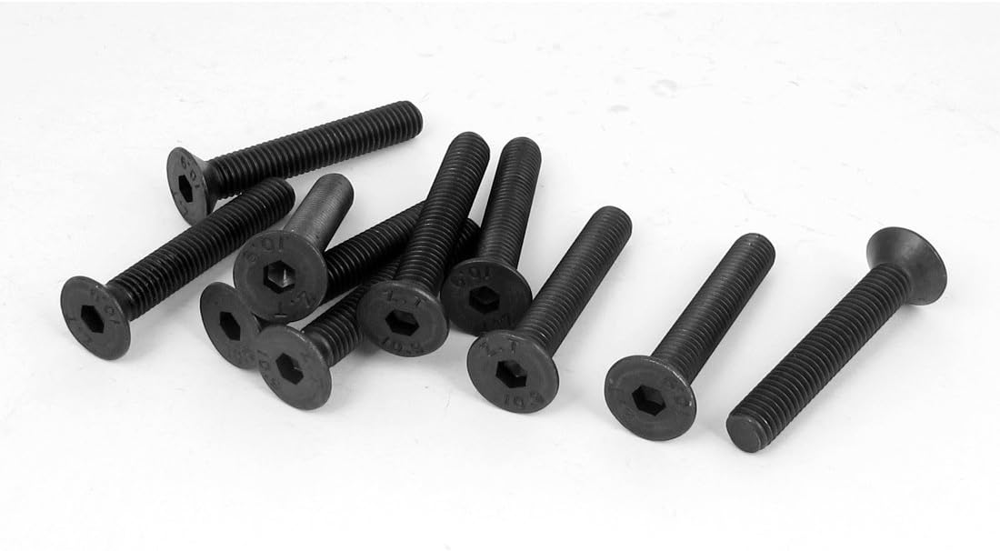 M8 x 50mm Metric Hex Socket Countersunk Head Screw Bolts Black 10PCS