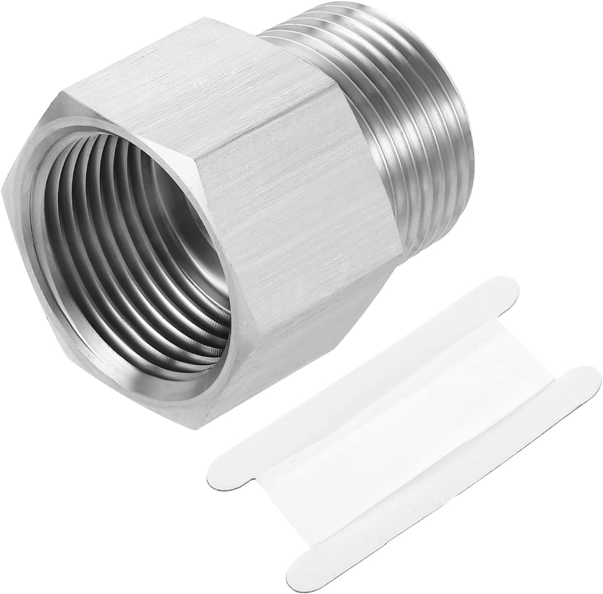 Pipe Fitting Reducing Adapter, 1" NPT Male x G1" Female 304 Stainless Steel Reducer Connectors for Water Oil Air Pressure Gauge, Silver