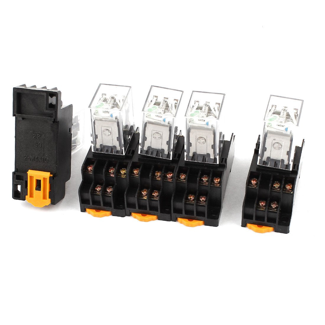 5 Pcs DC 24V Coil 3PDT 11Pin 35mm DIN Rail Mount Electromagnetic Relay