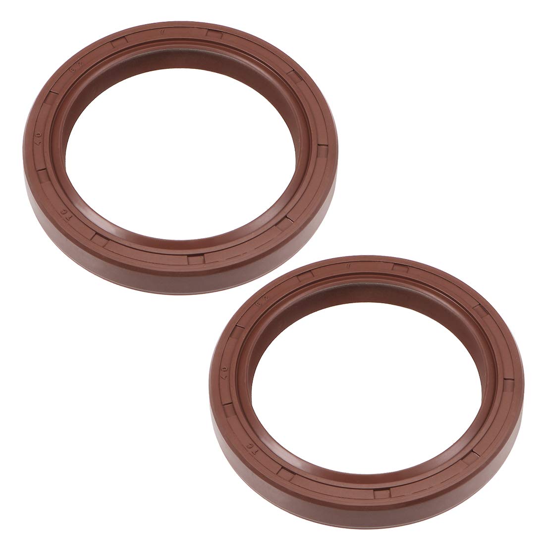 Oil Seal 40mm Inner Dia 52mm OD 7mm Thick Fluorine Rubber Double Lip Seals 2Pcs