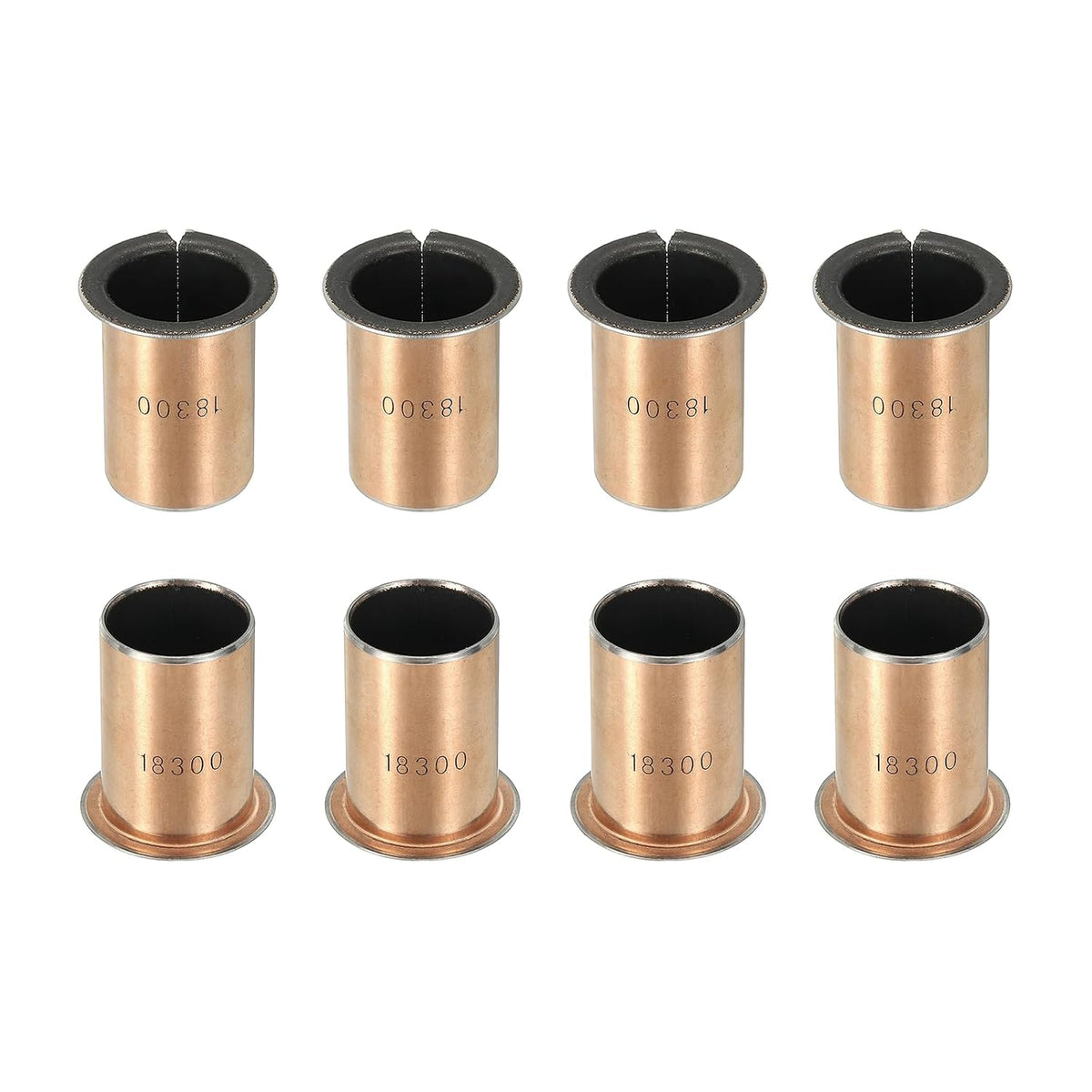8Pcs Flanged Sleeve Bearing, 18mm Bore x 20mm OD x 30mm Length, 26 x 1.0mm Flange Dia x t Sintered Bronze Bushings Self-Lubricating Bearings for Industrial Equipment
