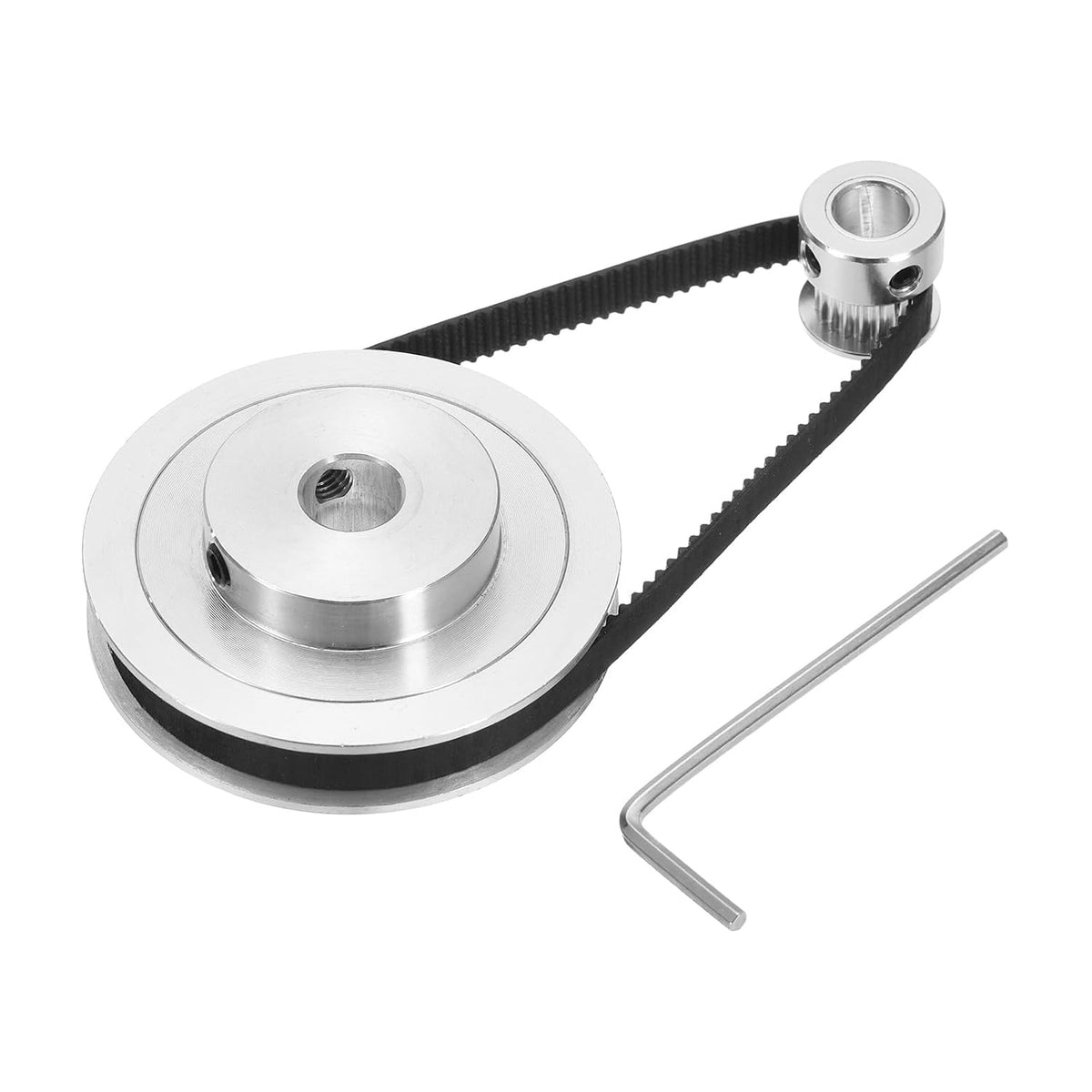 GT-2 Synchronous Wheel 20&80 Teeth 8&10mm Bore, Aluminum Alloy Timing Pulley Wheel with 1Pcs Length 250mm, Width 6mm Belt for 3D Printer, CNC Machine (20-80T-8&10B-6)