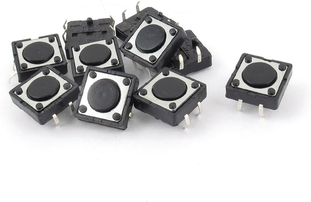 4 Pins DIP Momentary Tact Tactile Pushbutton Switch, 13 x 12 x 4mm