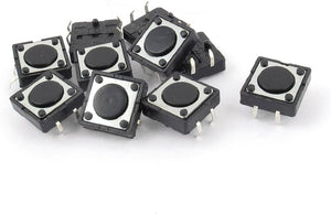 4 Pins DIP Momentary Tact Tactile Pushbutton Switch, 13 x 12 x 4mm