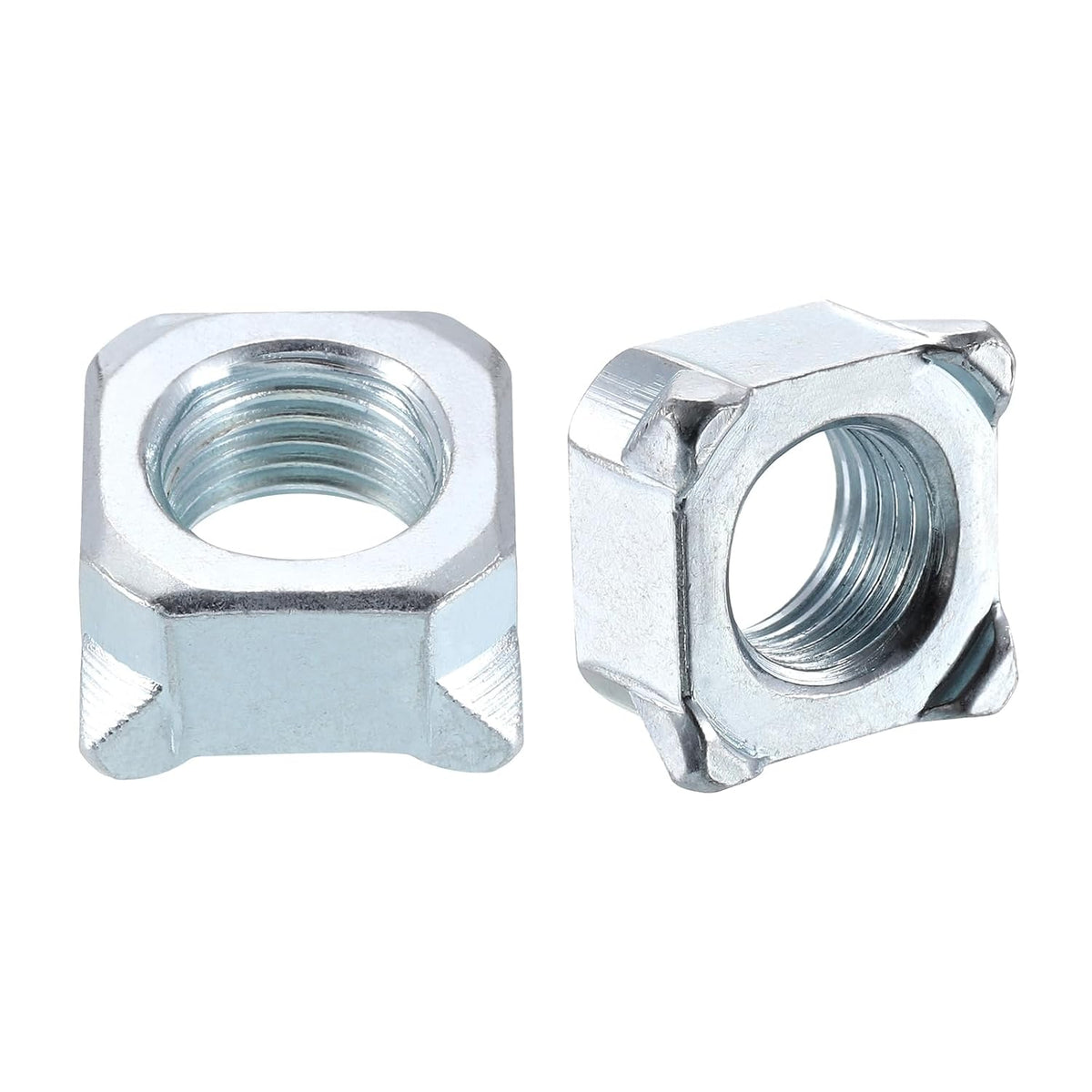 Weld Nuts, M14-1.5 Square UNC Carbon Steel Machine Screw Silver 10Pcs