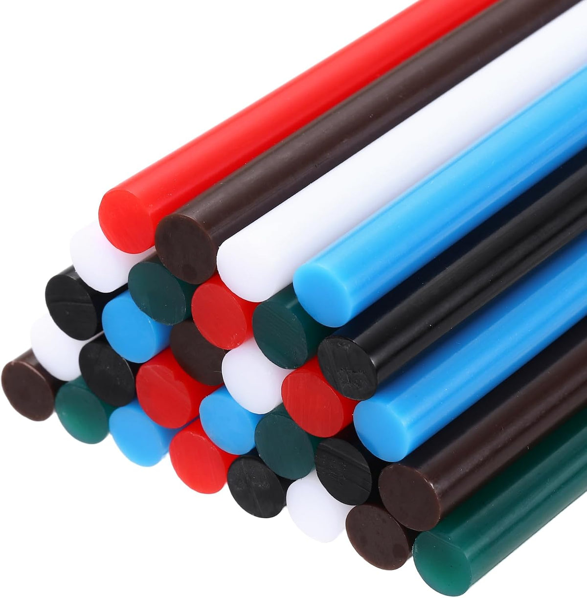 30pcs Full Size Hot Glue Gun Sticks 4-inch x 0.28-inch High Sticky Large Hot Glue Sticks, Black,White,Bright Red,Coffee,Deep Green,Sky Blue