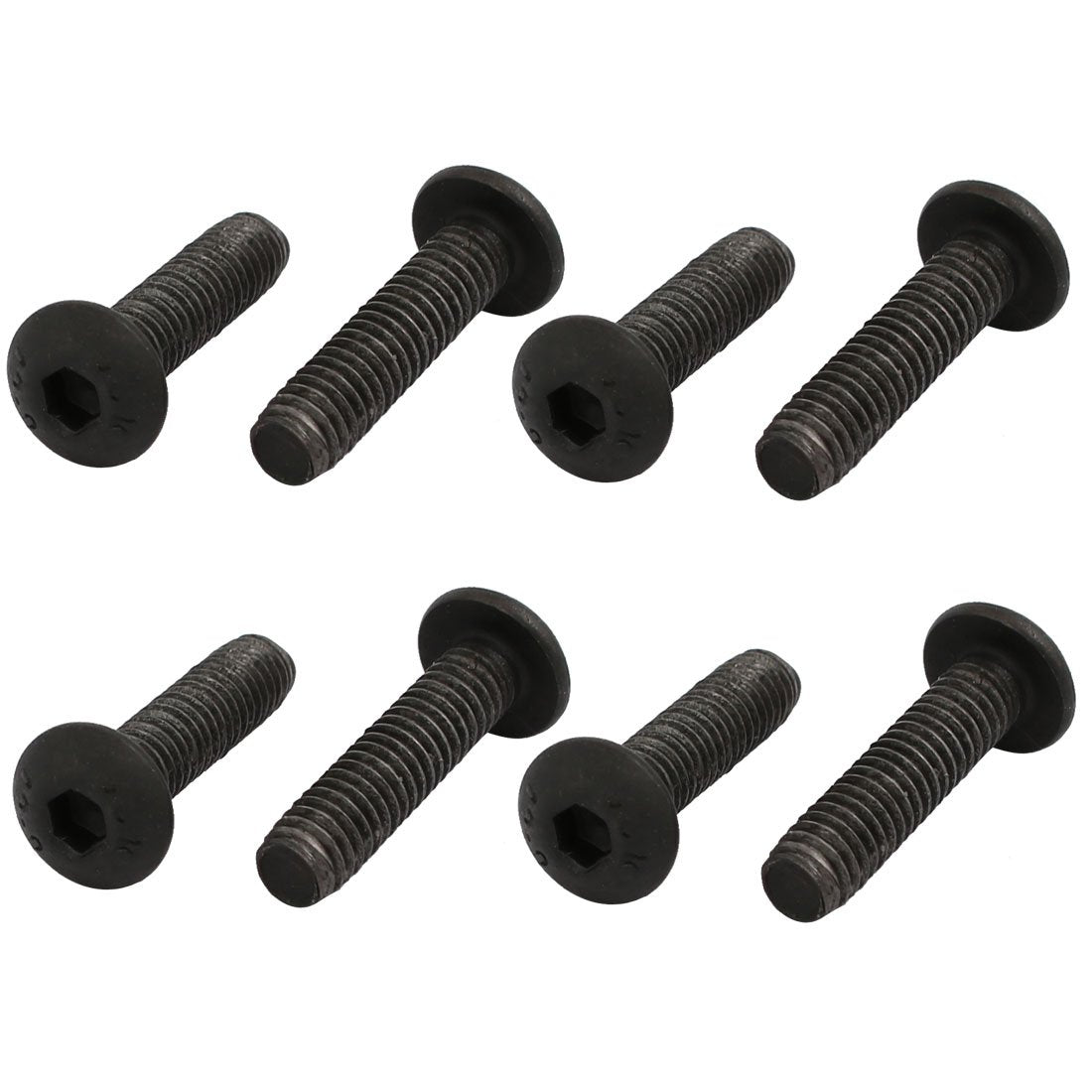 8pcs M4x16mm 10.9 Grade Hex Socket Reverse Left Hand Thread Screw Bolt Black