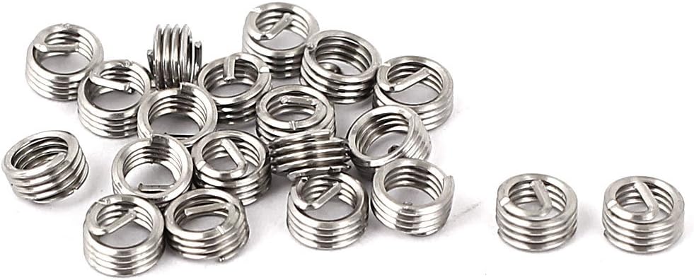 M3 x 0.5mm x 1D Wire Thread Repair Inserts Silver Tone 20pcs