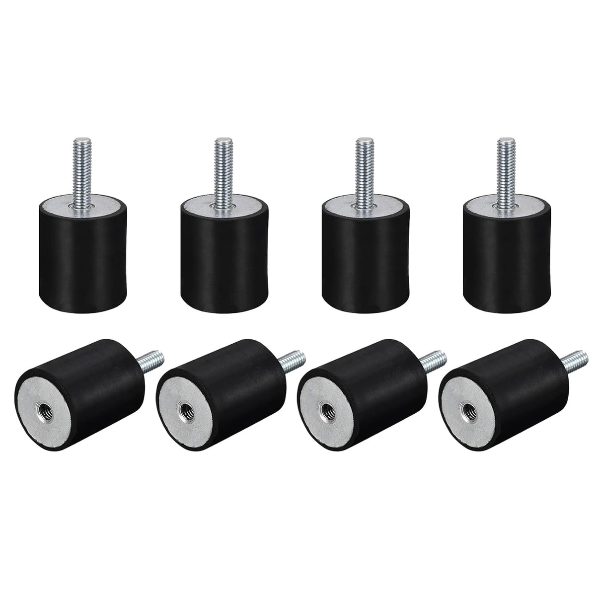 Rubber Mounts 8pcs M6 Male/Female Vibration Isolator Shock Absorber, for Garage Motor Air Compressor Car Boat Bobbins, D20mmxH25mm