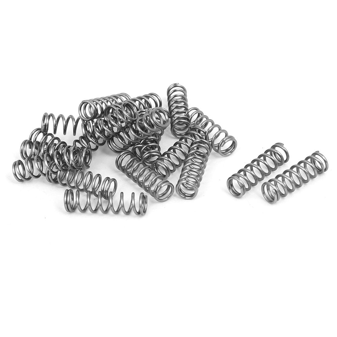 Compression Spring,304 Stainless Steel,6mm OD,0.8mm Wire Size,20mm Free Length,Silver Tone,20Pcs