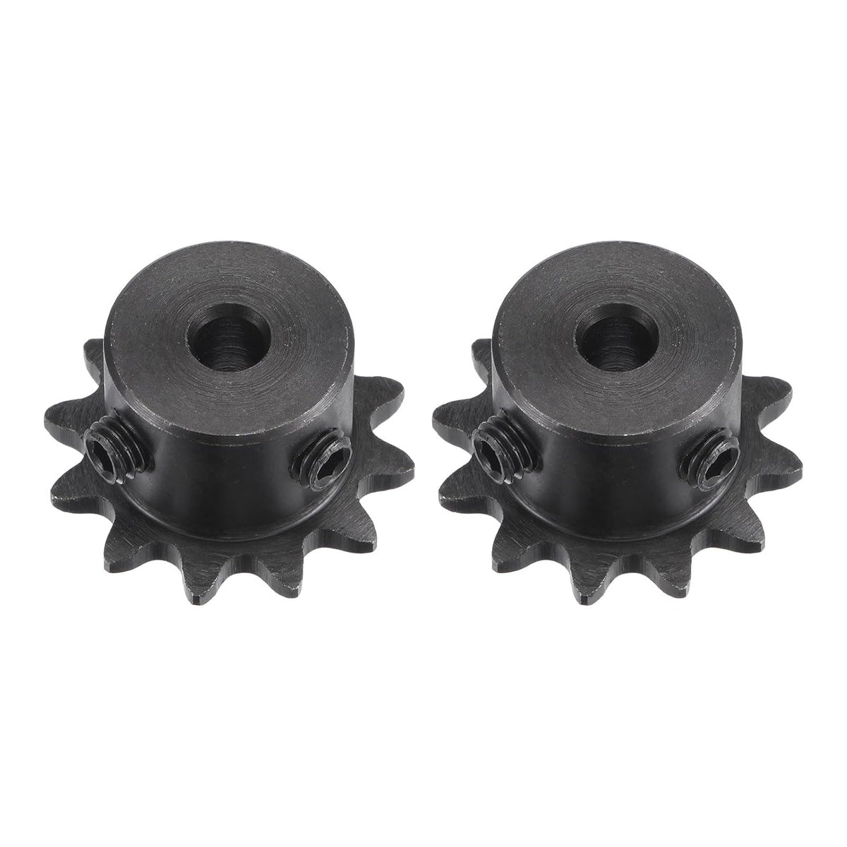 #25 Chain Roller Sprocket, 5mm Bore 1/4" Pitch 12 Tooth Single Strand Chain Sprocket, C45 Carbon Steel 25 Roller Chain Sprocket with Set Screws for ISO 04C Chain, 2Pcs