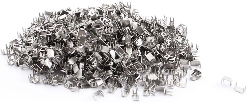 LinkMejor Zipper Slider Replacement Bottom Stopper Stop Kit Silver Tone 500 Pcs