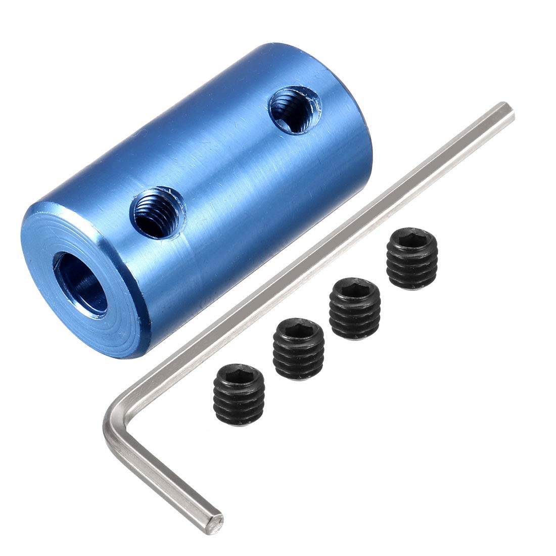 4mm to 5mm Bore Rigid Coupling 25mm Length 14mm Diameter Shaft Connectors Coupler Aluminum Alloy Blue