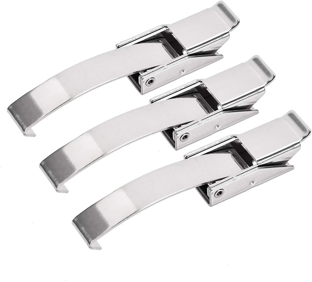 3.92-inch SUS304 Stainless Steel Draw Toggle Latch with Spring-Steel Hook - 3 Pcs