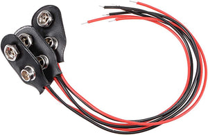 3pcs DC 9V Battery Clip I-Type Soft Buckle Connector Lead Wire 15cm Length