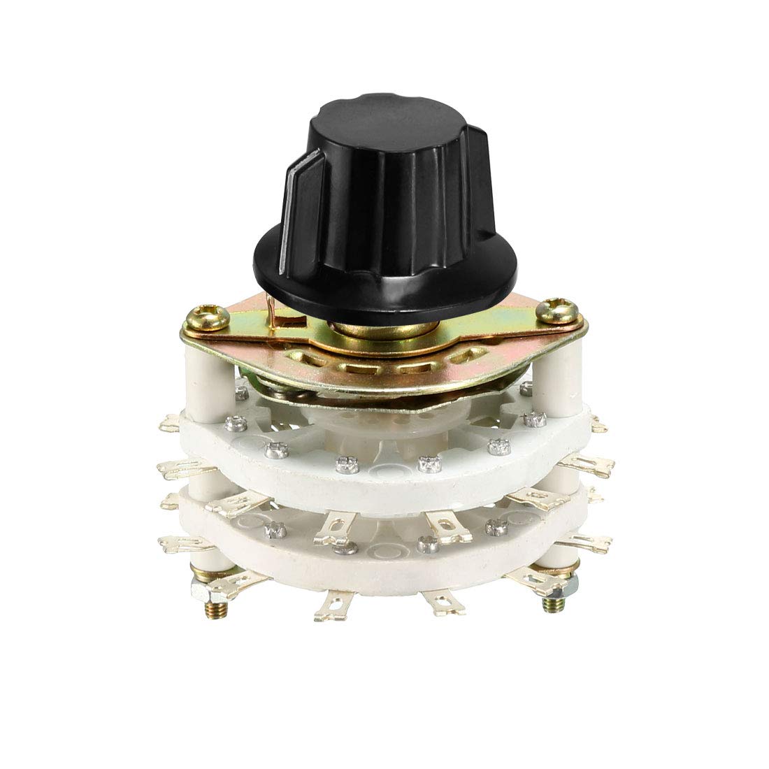 2P11T 2 Pole 11 Throw 2 Deck Band Channel Rotary Switch Selector with Plastic Knob