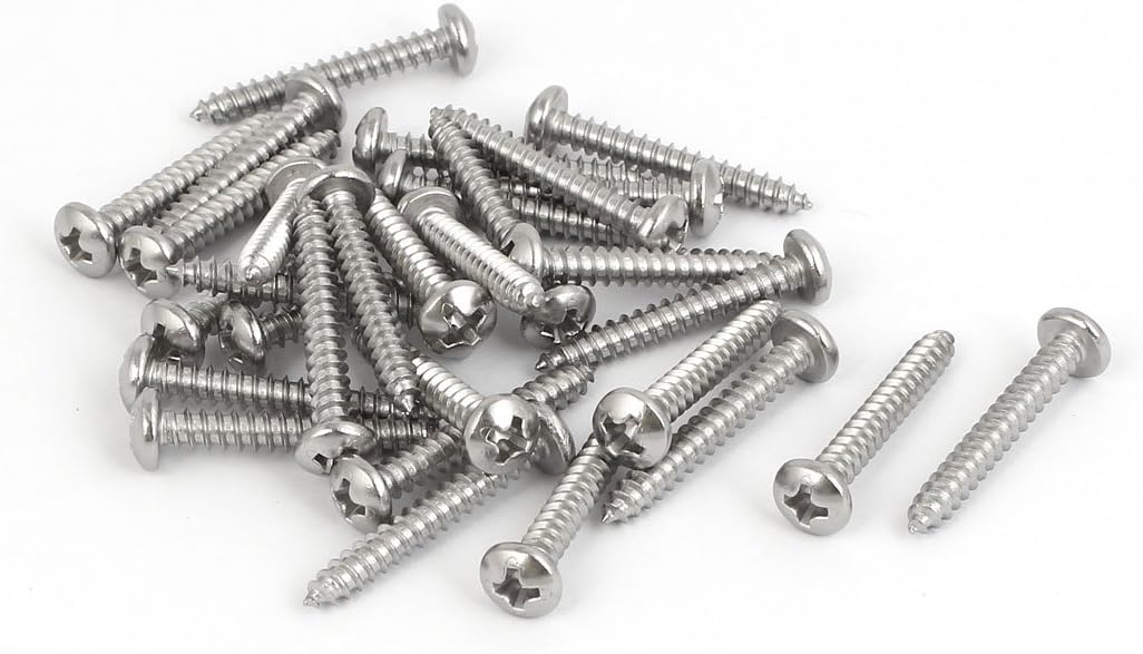 M3.5x25mm 316 Stainless Steel Metric Phillips Pan Head Self Tapping Screws 30pcs