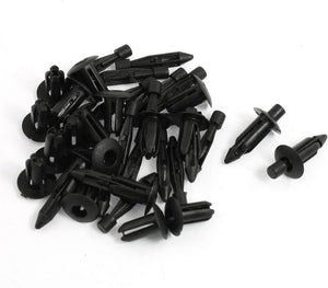 20 Pcs Parts Panel Trim Clips Plastic Rivet Fastener Black 6mm Hole