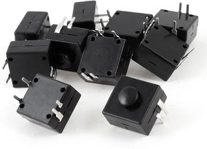 10 Pcs 4 Pin Latching Square Push Button Switch for Electric Torch