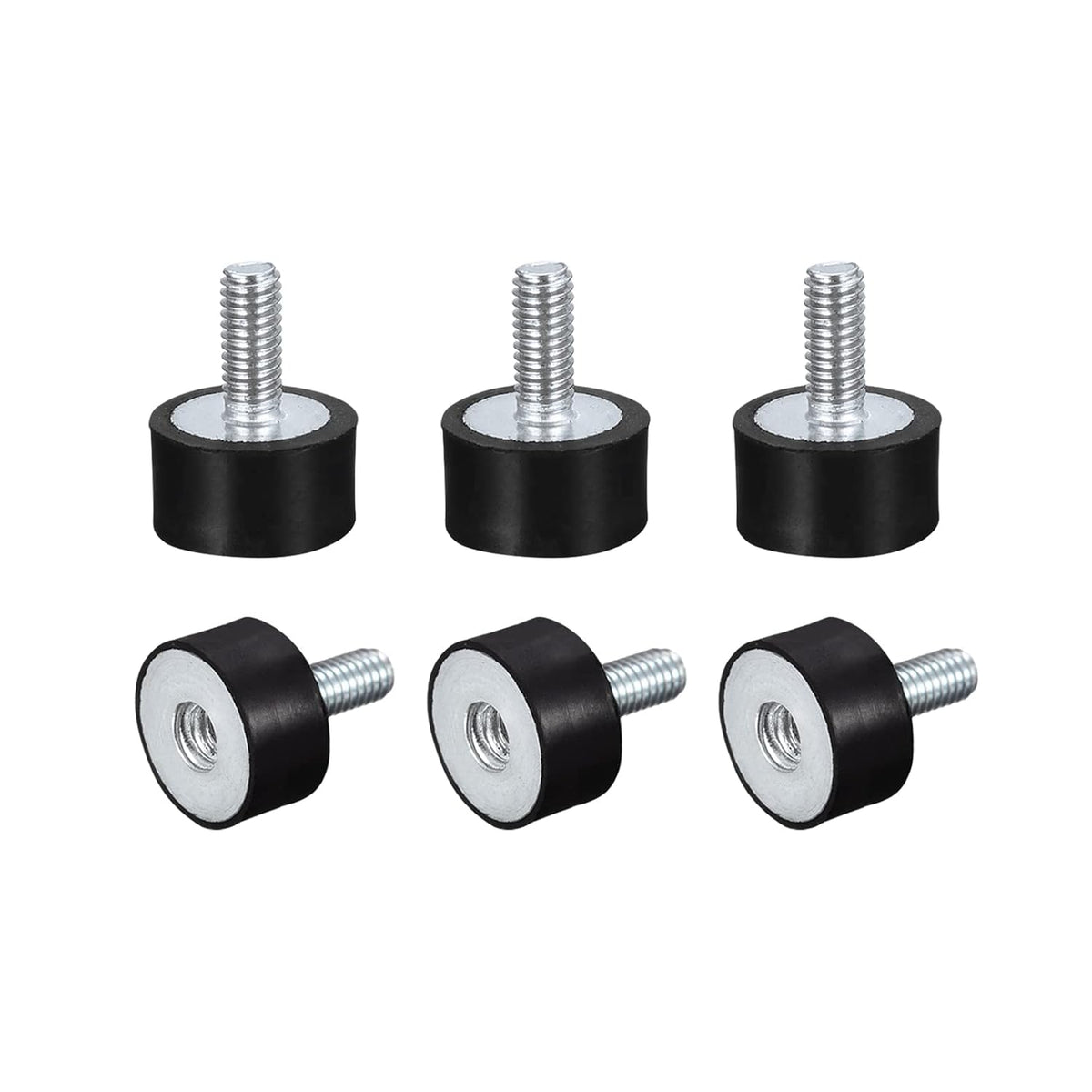 Rubber Mounts 6pcs M4 Male/Female Vibration Isolator Shock Absorber, for Garage Motor Air Compressor Car Boat Bobbins, D15mmxH8mm