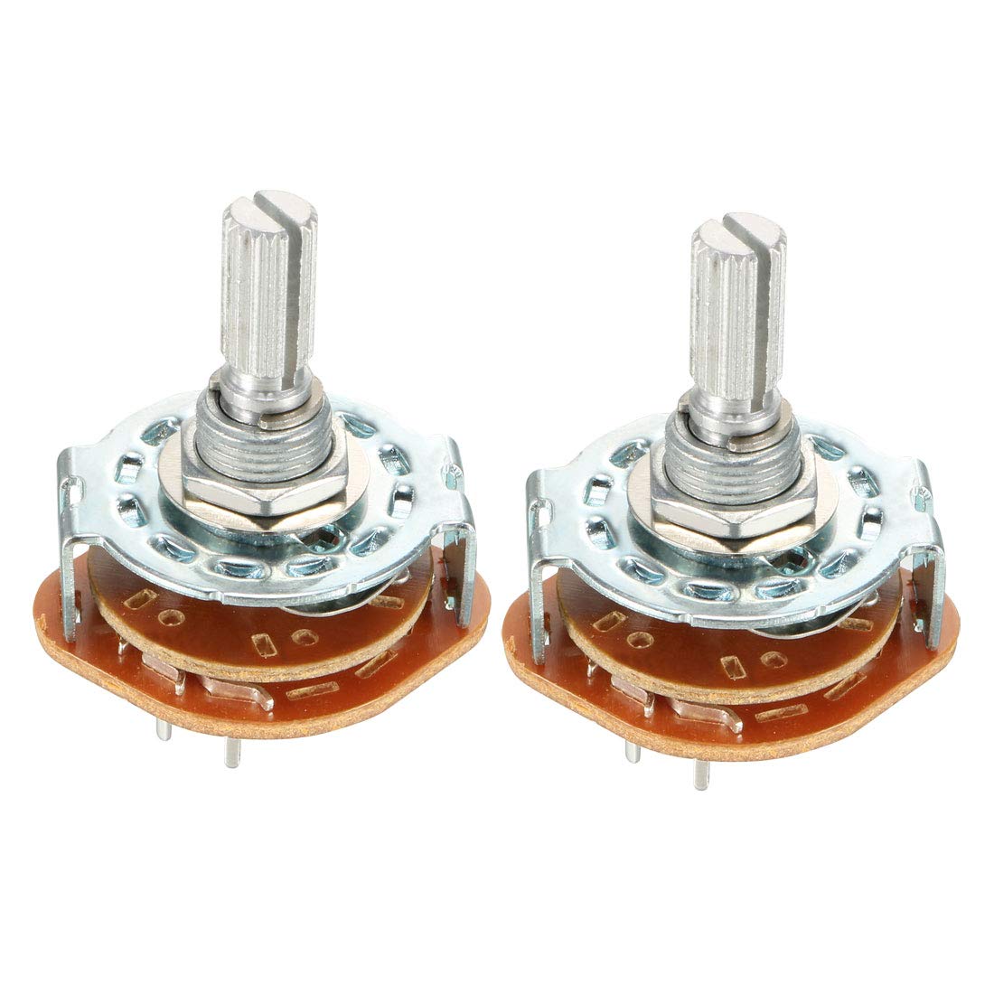 2P4T 2 Pole 4 Position Selectable Sole Deck Band Channel Rotary Switch Selector 2pcs