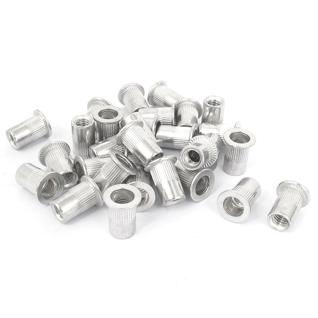 15mm Long M6x1mm Flat Head Rivet Nut Insert Nutserts 30pcs
