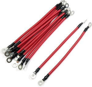 12Pcs Red 20cm Length Battery Wire Power Transfer Cable for Car