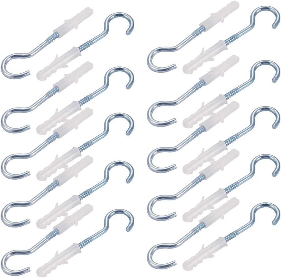 20pcs 6mmx30mm Self Drilling Drywall Anchor with 14mm Inner Diameter Screw Hook Eye