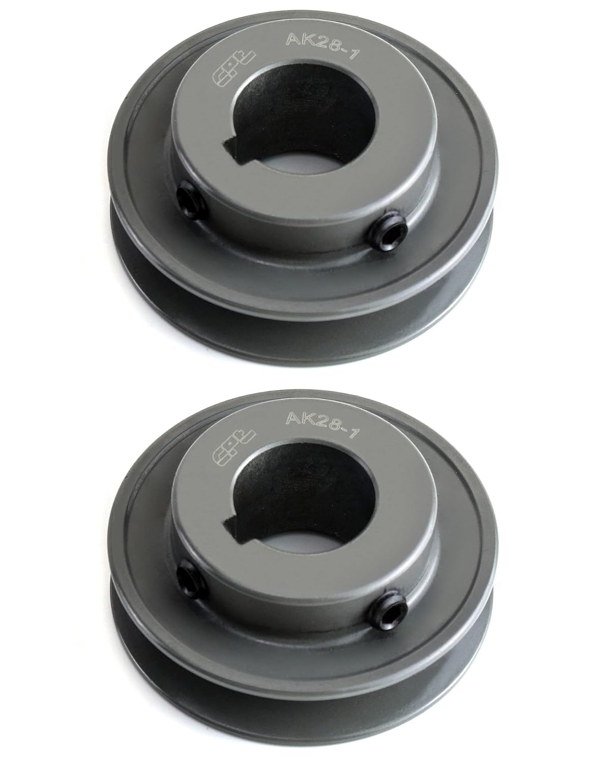 QWORK AK281 Single Groove Web Sheaves, 2 Pack 2.80" OD 1" Bore V-Belt Sheave, A Belt Section, Cast Iron,for V-Belt