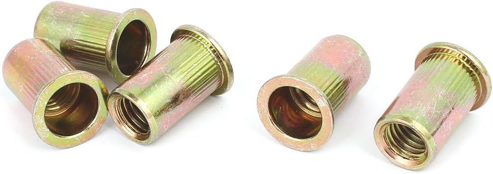 1/2"-13 Straight Knurled Rivet Nut Insert Bronze Tone 5pcs