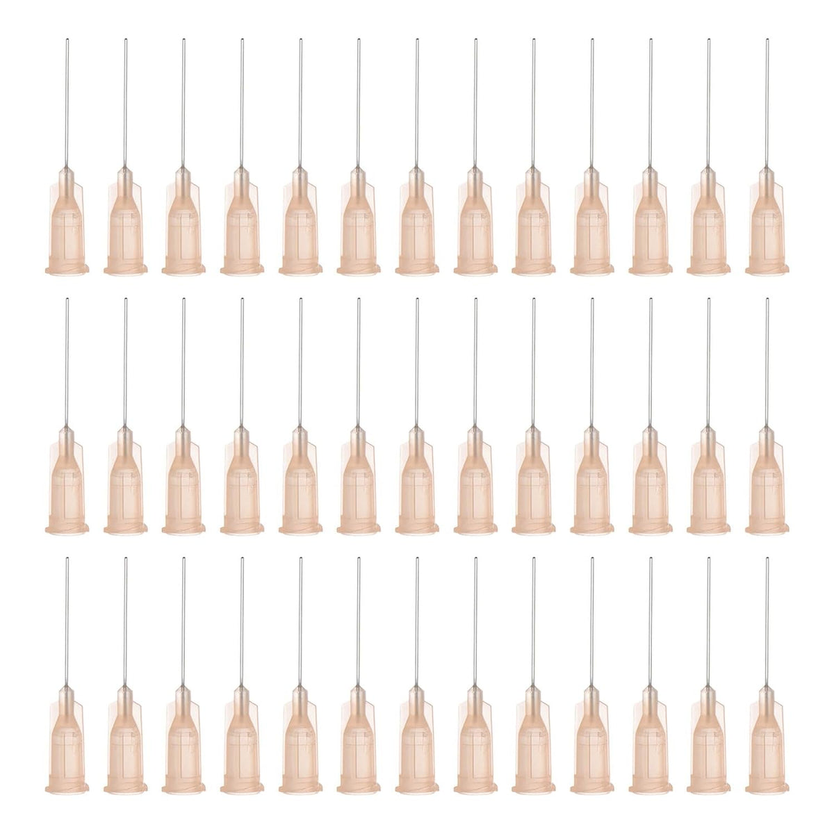 Industrial Blunt Tip Needle 26G 1 Inch Length with Luer Lock Screw Interface Connector, Dispensing Needle for Liquid Glue Gun, 40 Pcs (Light Coffee)