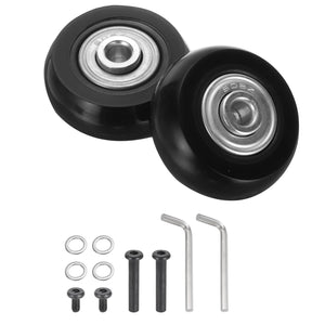 Set of 1 Luggage Wheels Replacement 54 x 18 mm/2.1" x 0.7" Rubber Swivel Caster Bearing Wheels Repair Kits for Suitcase Inline Outdoor Skate,Black