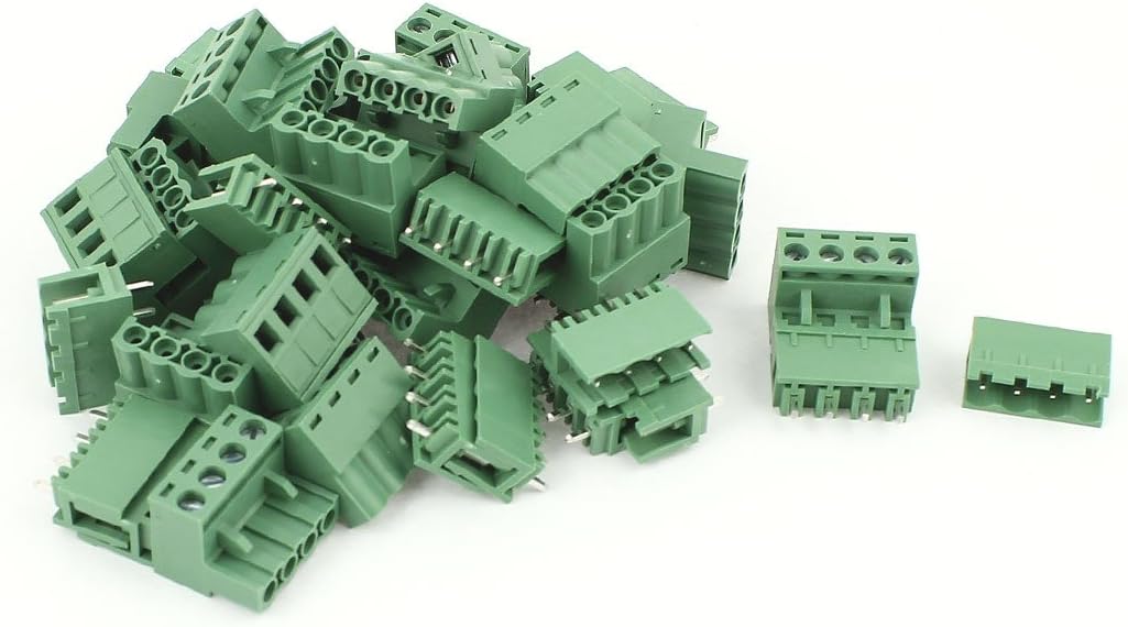 20 Pair 4 Pins 5.08mm Pitch Male Female PCB Screw Terminal Block
