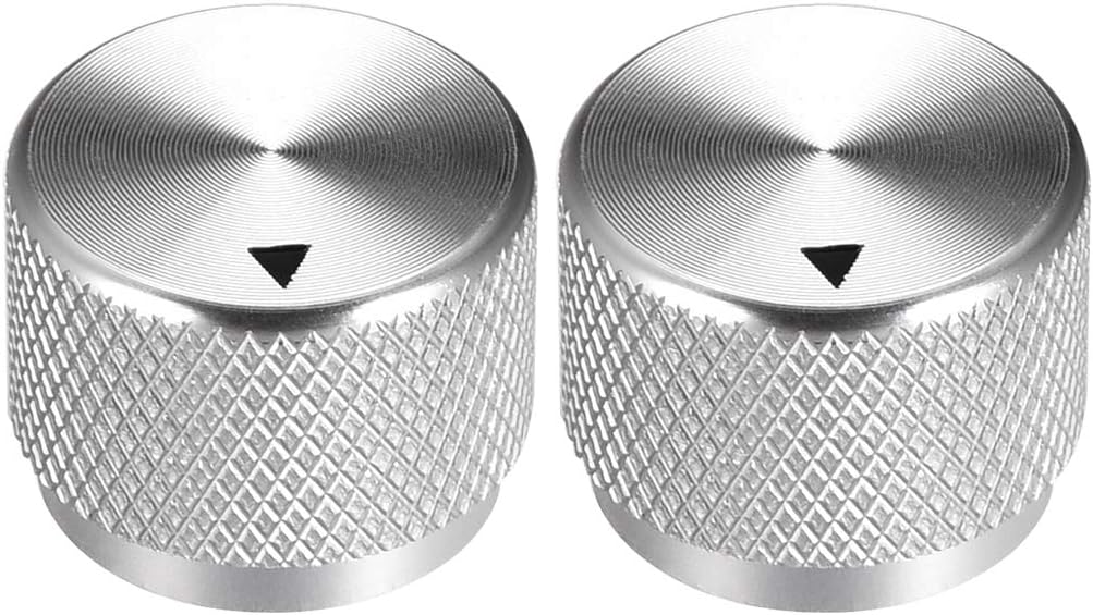 Stereo Knob, 20 * 6 * 15.5 mm Aluminium Alloy, Volume Control Knobs, Sliver 2pcs