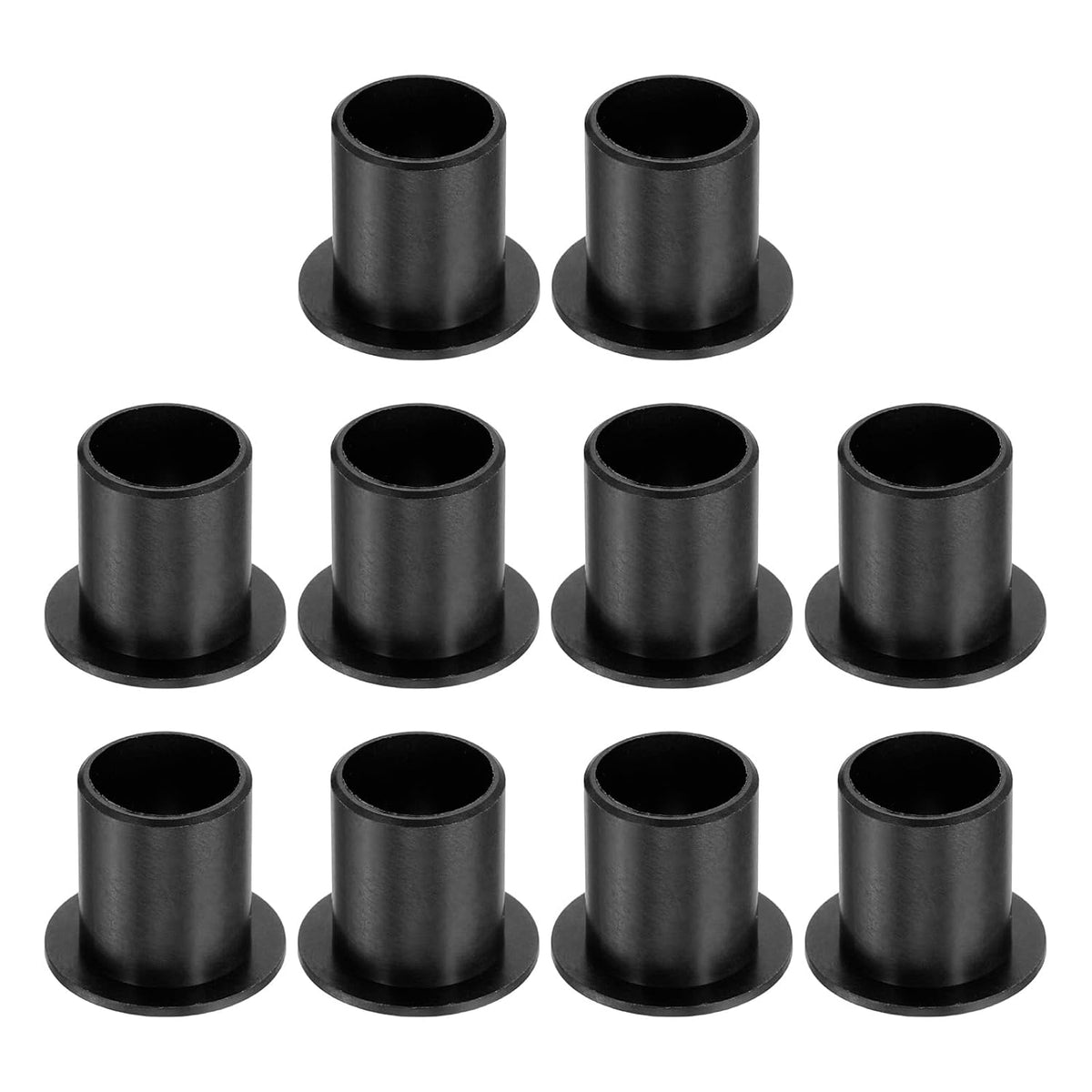 10Pcs Flanged Sleeve Bearing, Plastic Bushing ID 12mm x OD 14mm x Length 17mm POM Bushing, Black