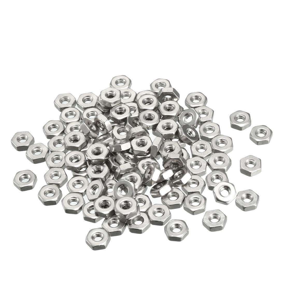Hex Nuts, 6#-32 Fine Thread Hexagon Nut, Stainless Steel 304, Pack of 100